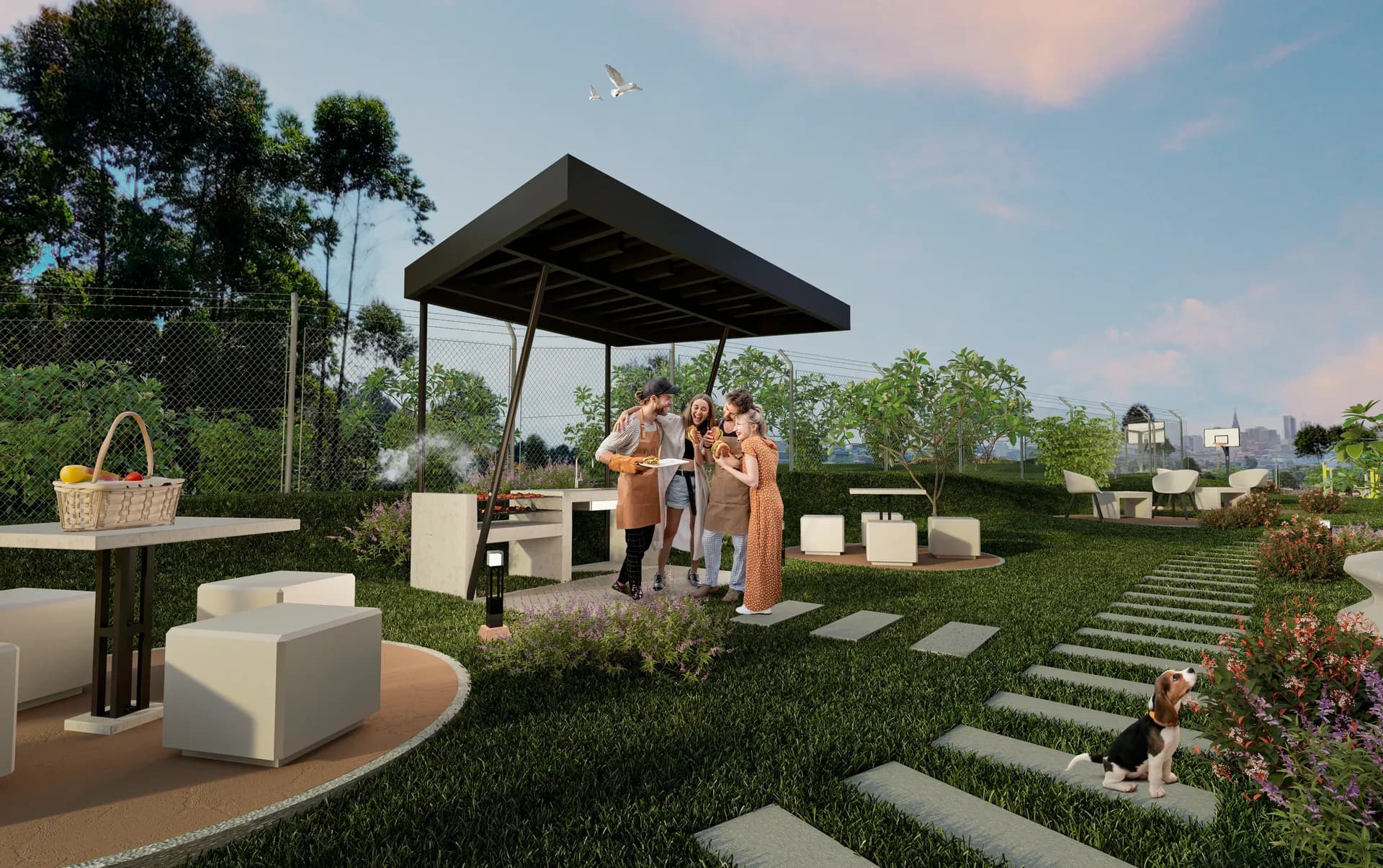 Zona de BBQ del conjunto Mirador del Sol